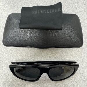 Balenciaga 60mm Rectangular Sunglasses with case and cloth